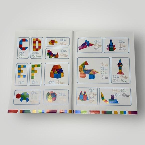 42 Piece Magnetic Tiles Building Blocks Set For Kids Multicolor Stem Toy - Picture 4 of 5